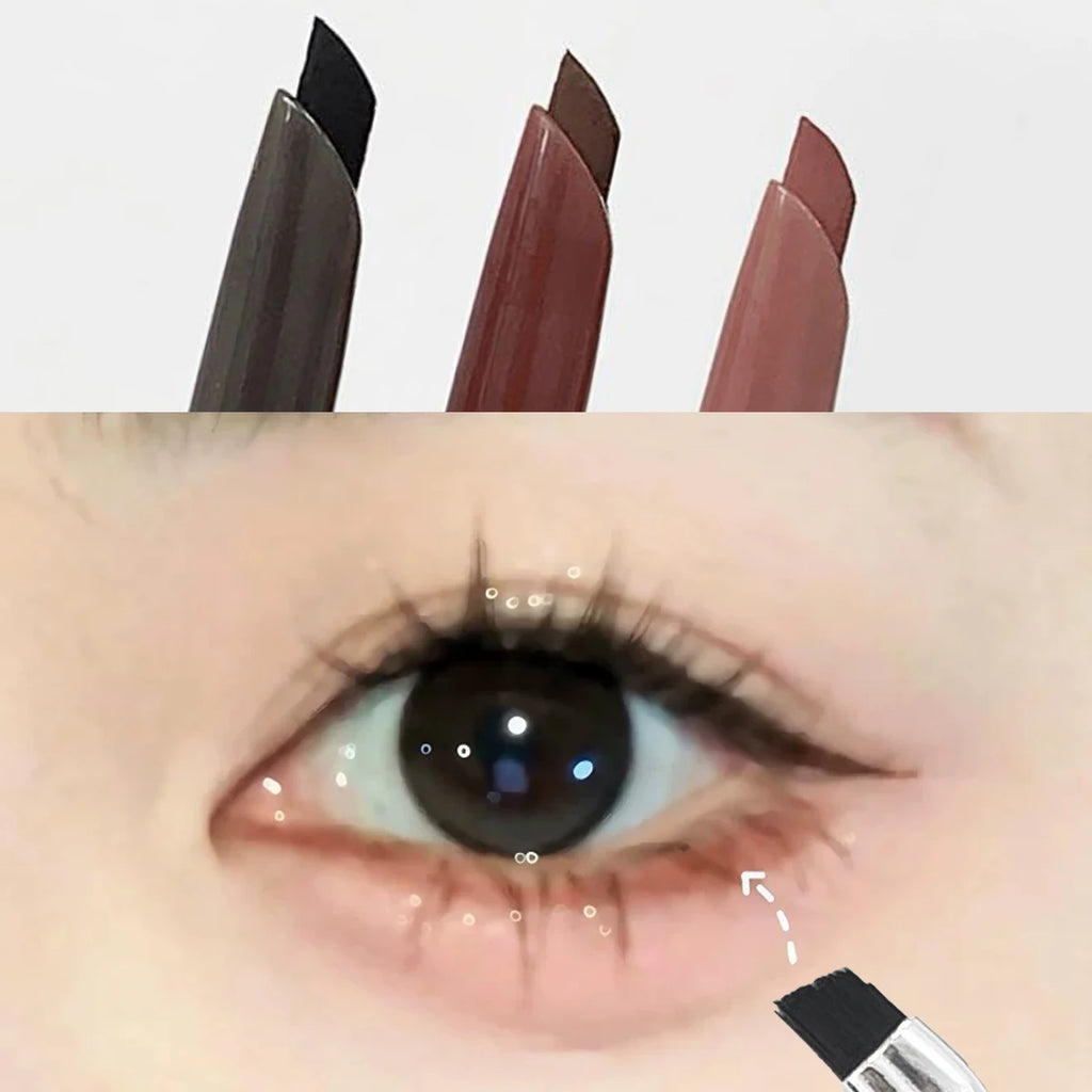 Curved Pink Brown Eyeliner Gel Pen Long-lasting Waterproof Ultra-fine Matte Smooth Quick Dry Aegyo-Sal Gel Eye Shadow Pen Makeup Qme