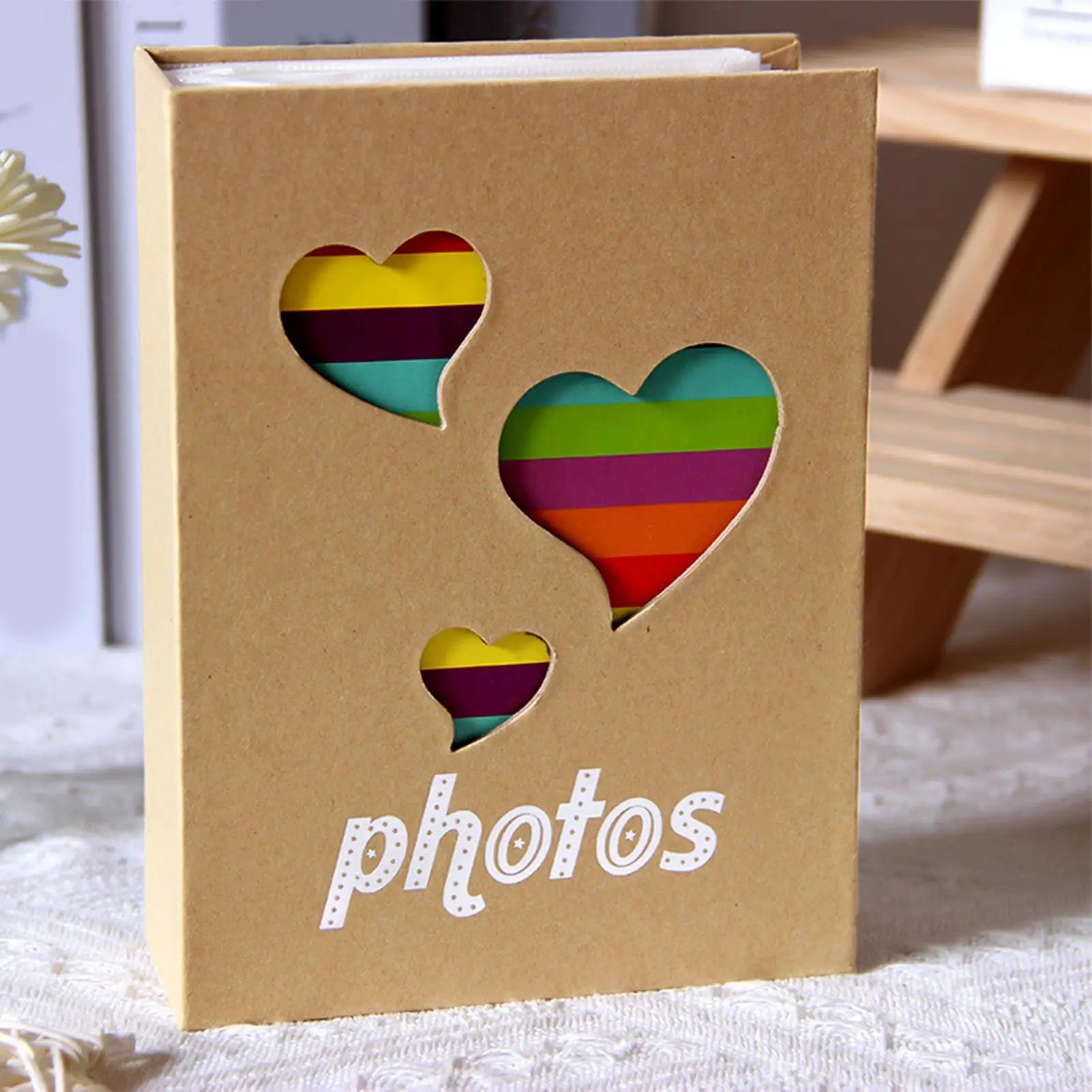 Young Kids Photo Book Heart Pattern Collectible Keepsake Memory Qme
