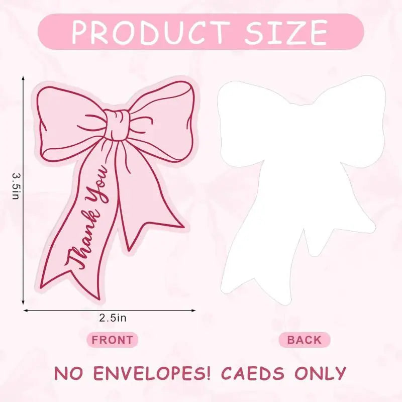 50pcs Bow DIY Handwritten Family Party Gift Card Child Birthday Gift Card Restaurant Business Mini Thank You Card Qme