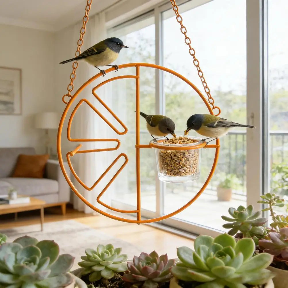 Orange Fruit Oriole Jelly Bird Feeder Slice Outdoor Garden Metal Qme