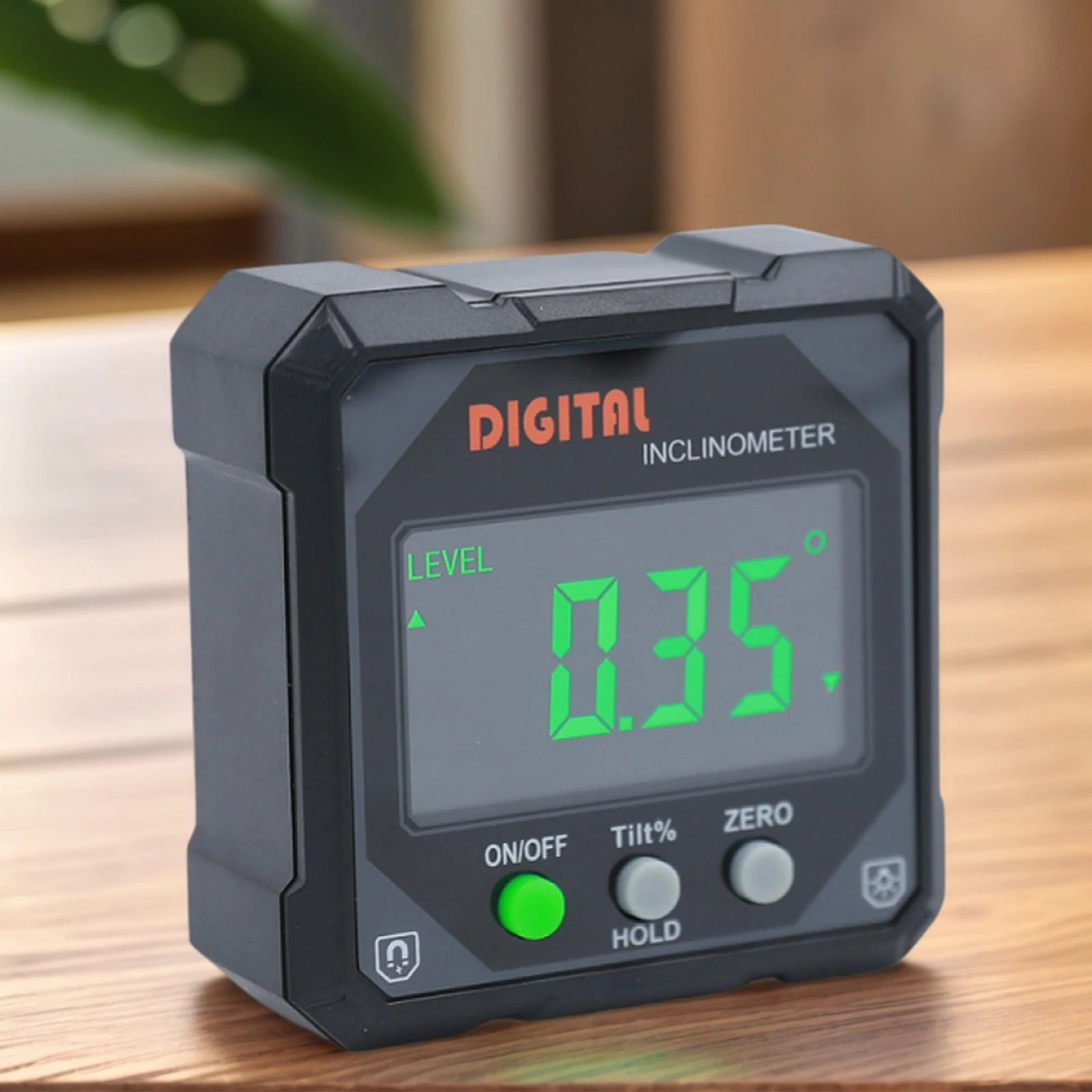 Digital Angle Finder LED Screen 4-Side Magnetic Angle Gauge Wear Resist Hanging Level Box Angle Measuring Instrument Level Qme Default Title