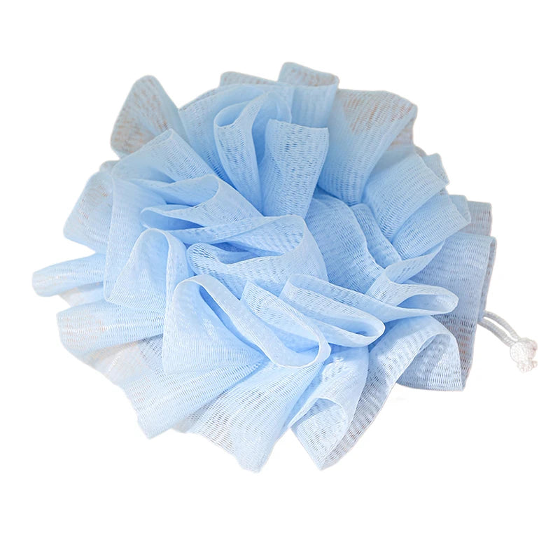 2-In-1 Bath Ball Towel Loofah Drawstring Closure Soap Soft Qme
