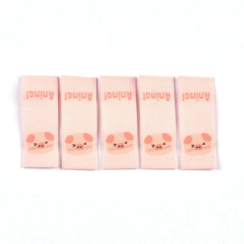 50pcs 39x15mm Kawaii Cartoon Piggy/Bear/Chick Embroidery Labels Kid Clothes Tags Sewing Accessories DIY Crafts Handmade Supplies Qme 4