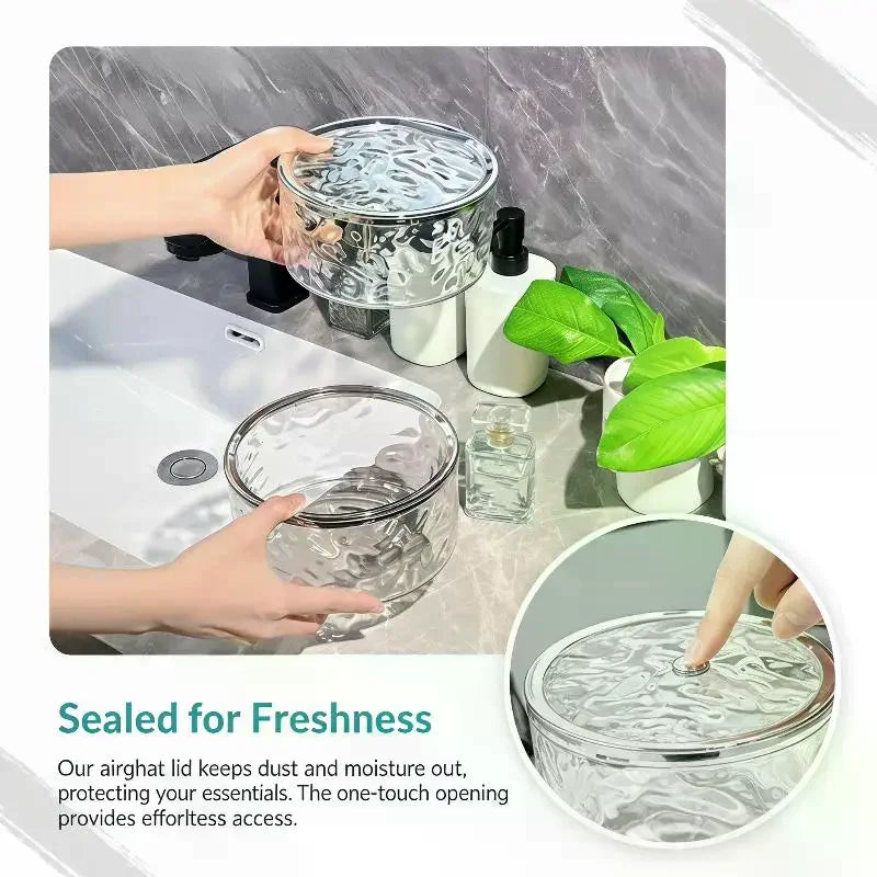 Hair Accessories Organizer Storage Box Clear Hair Tie Organizer For Headband Bows Cotton Swab Organization Bathroom Home Storage Qme