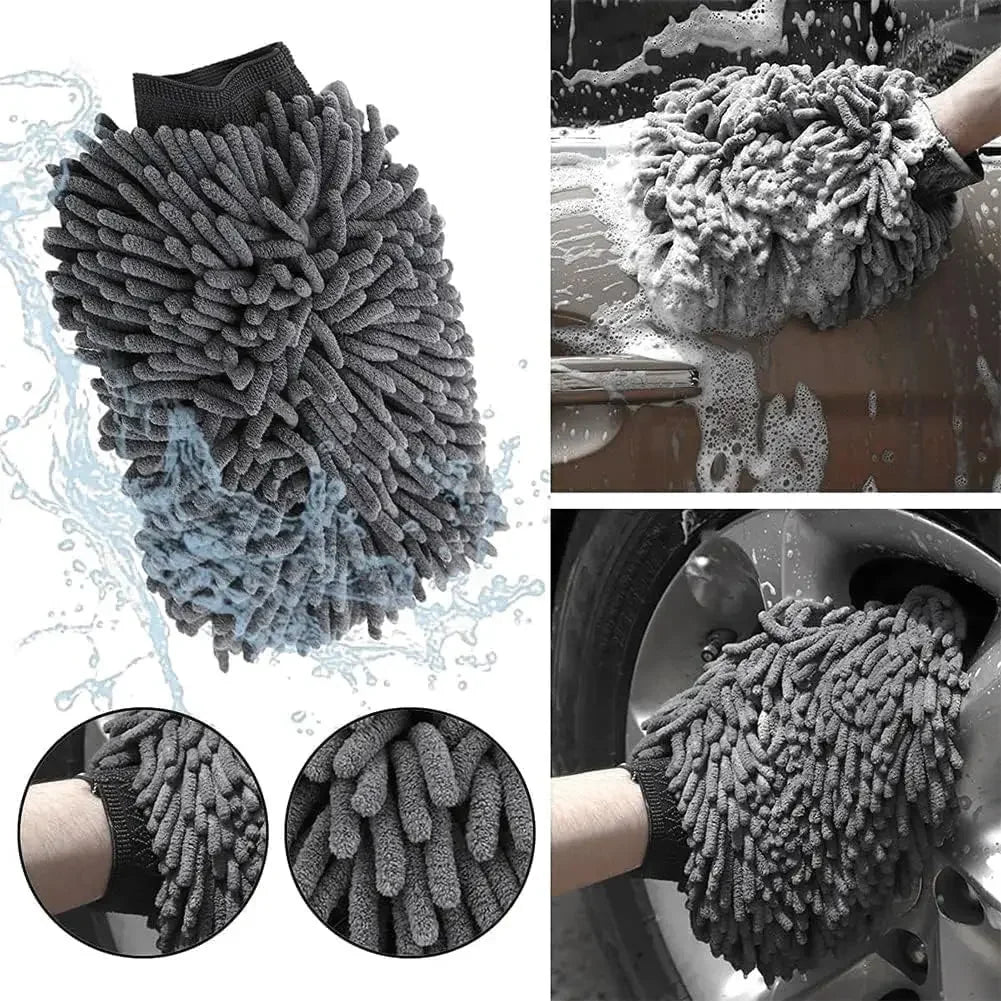 Car Wash Detailing Kit Cleaning Kits with Bag Collapsible Bucket Wash Mitt Sponge Towels Tire Brush Window Scraper Qme