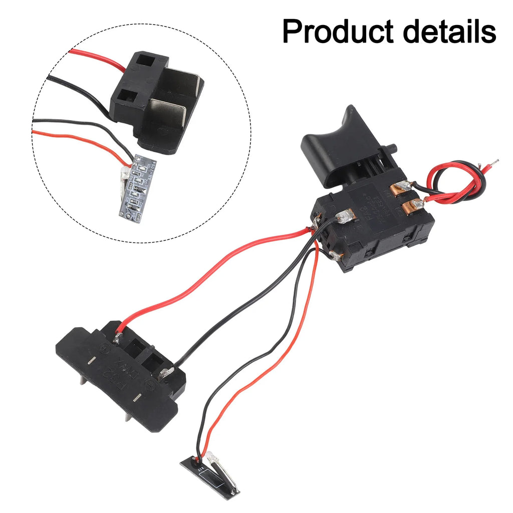 1 Piece 16.8V 18V Lithium Battery Cordless Drill Speed Control Trigger Switch With Small Light Power Tool Easy Assembly Qme