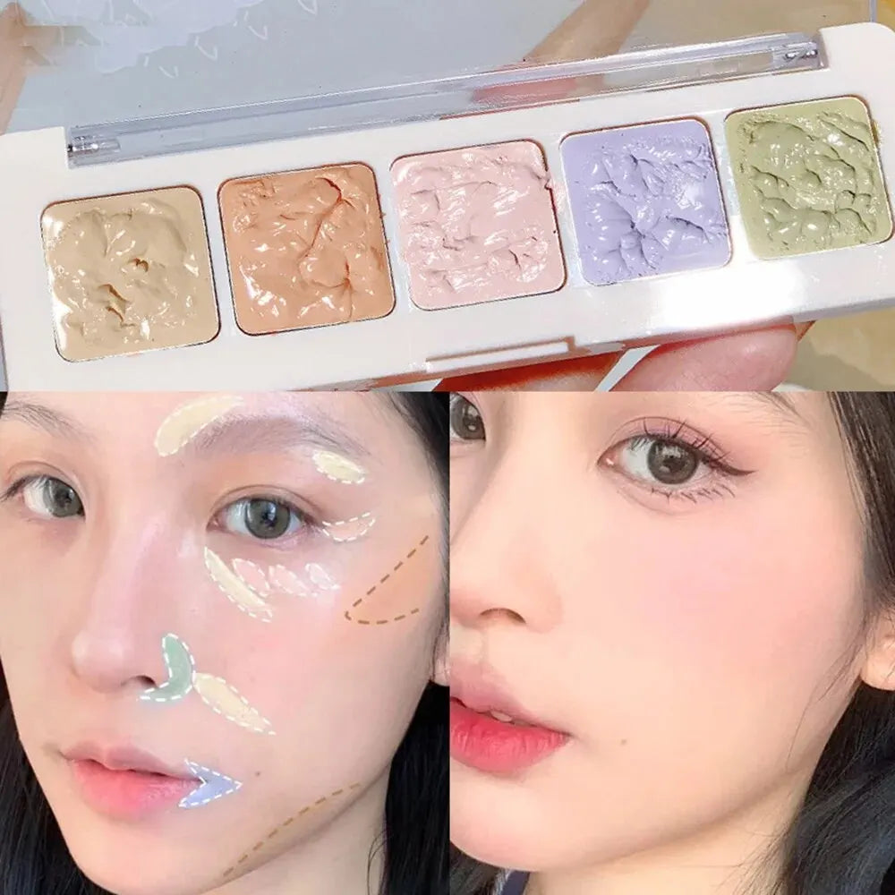 XIXI 5 Colors Corrector Palette Correcting Concealer Palett Face Qme 1PC D-522-01