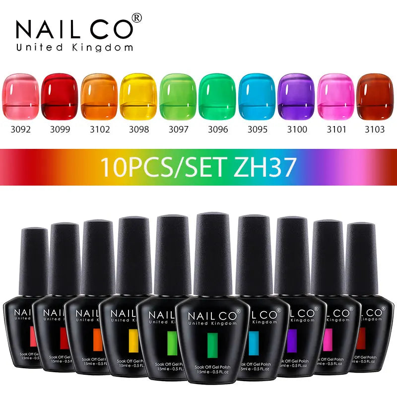 NAILCO Jelly Macarone Gel Polish Nail Art All Manicure Semi-permanent Qme NC-10H-ZH37