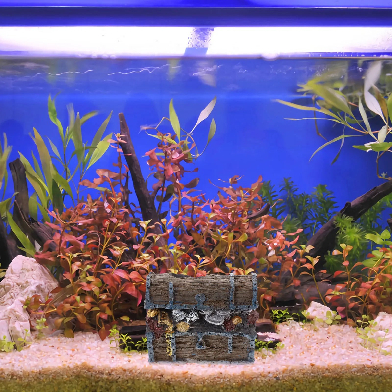 Simulated Resin Treasure Chest Aquarium Decoration Fish Tank Landscape Ornamental Resin Craft Artificial Decor Qme