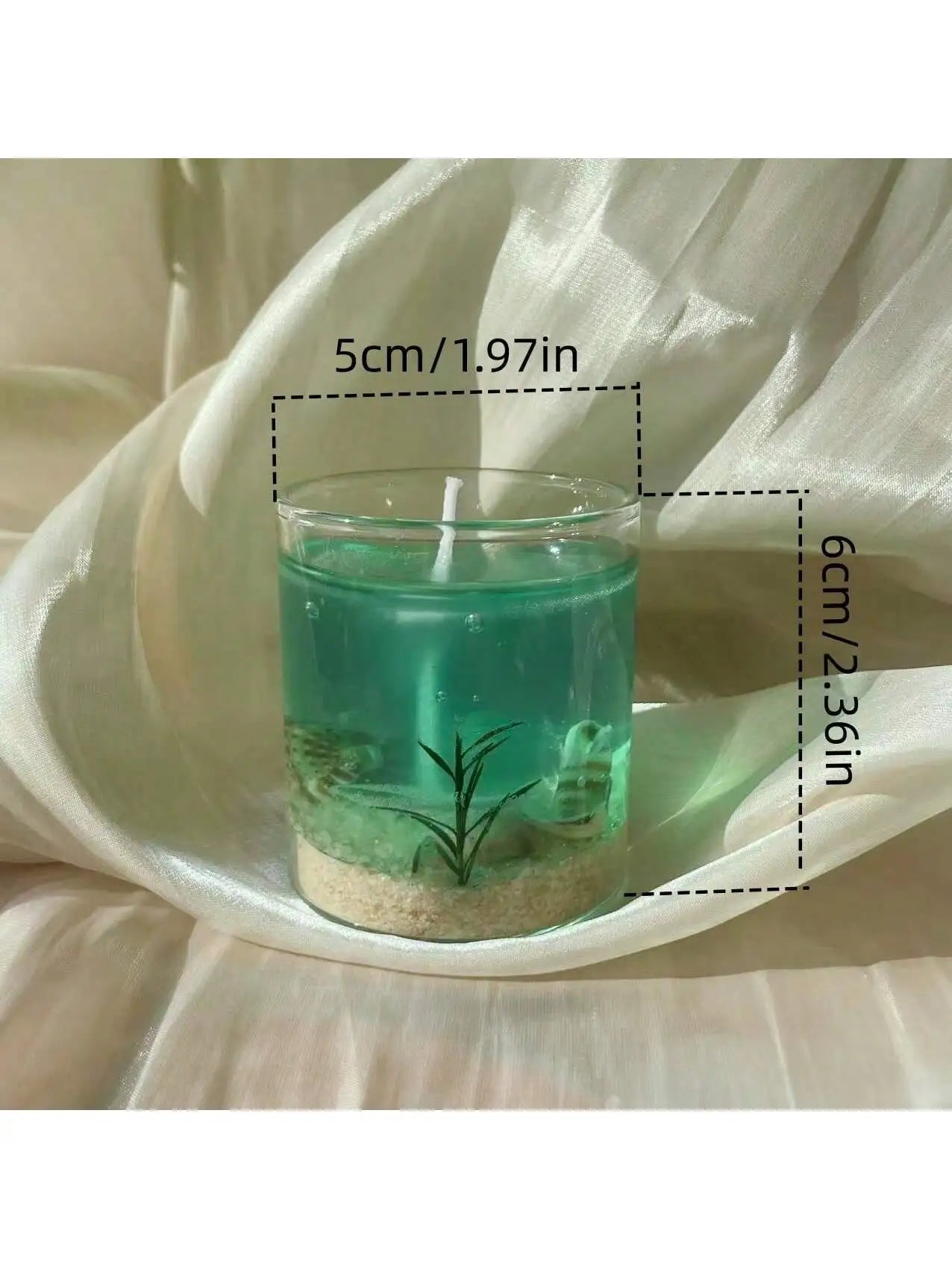 Box Crystal Cup Jelly Scented Candle Ocean Life Series Random Qme green