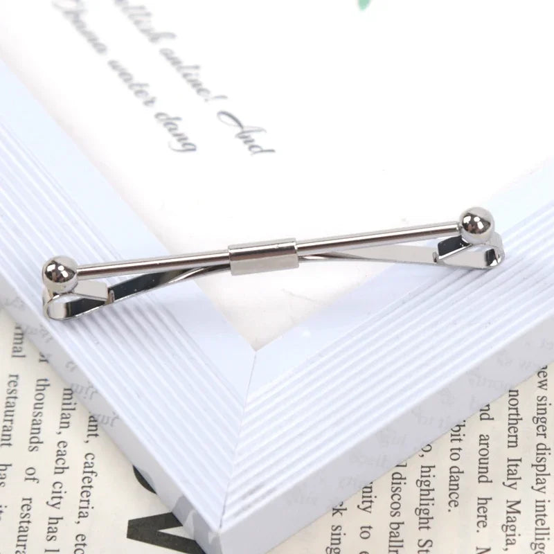 Men Metal Copper Collar Clip Shirt High-grade Non-injury Clothing Women Prevent Exposure Buckle Neckwear Clips Gifts Accessories Qme Silver