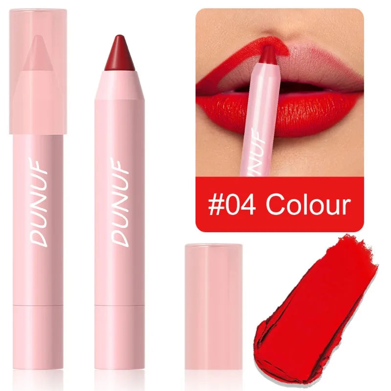 18 Colors Matte Lipstick Pen Soft Silky Velvet Lip Liner Pencil Sexy Full Color Lip Crayon Waterproof Lasting Beauty Maquillaje Qme 04