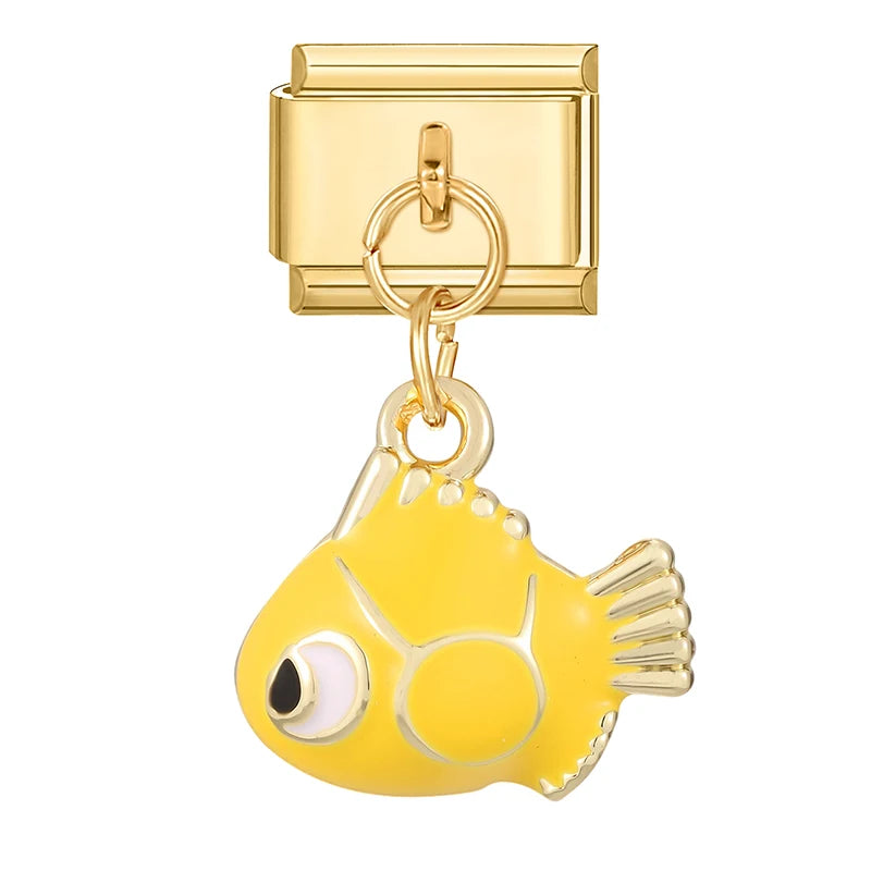 2025 Women Fish Dolphin Fruits Mushroom Italian Charms Links Beads