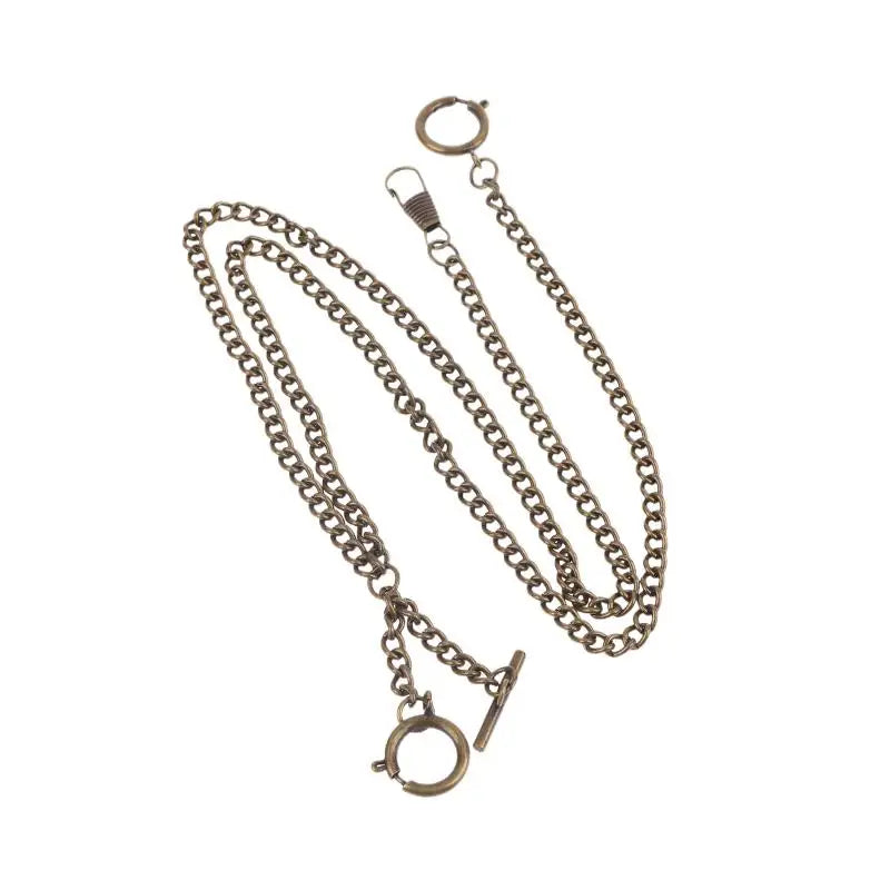 Double Chain Pocket Watch Chain Curb Link Chain Clip Pocket Chain For Men And Women For Christmas And Father's Day Gift Qme