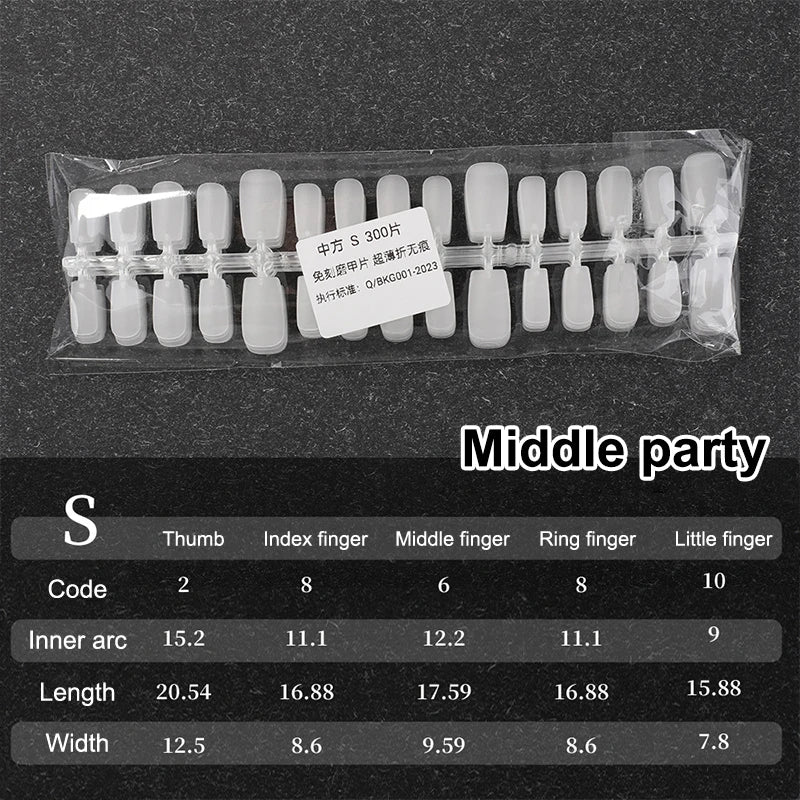 Bag Fake Nail Tips Matte Coverage Transparent False Nails Gel Qme A38