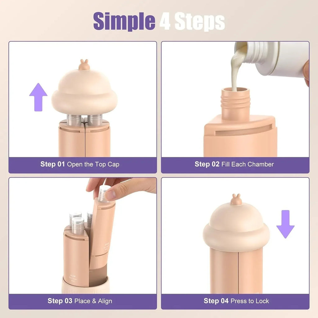 1 Travel Dispenser Bottle Leak Proof Refillable Bottles Shampoo Qme
