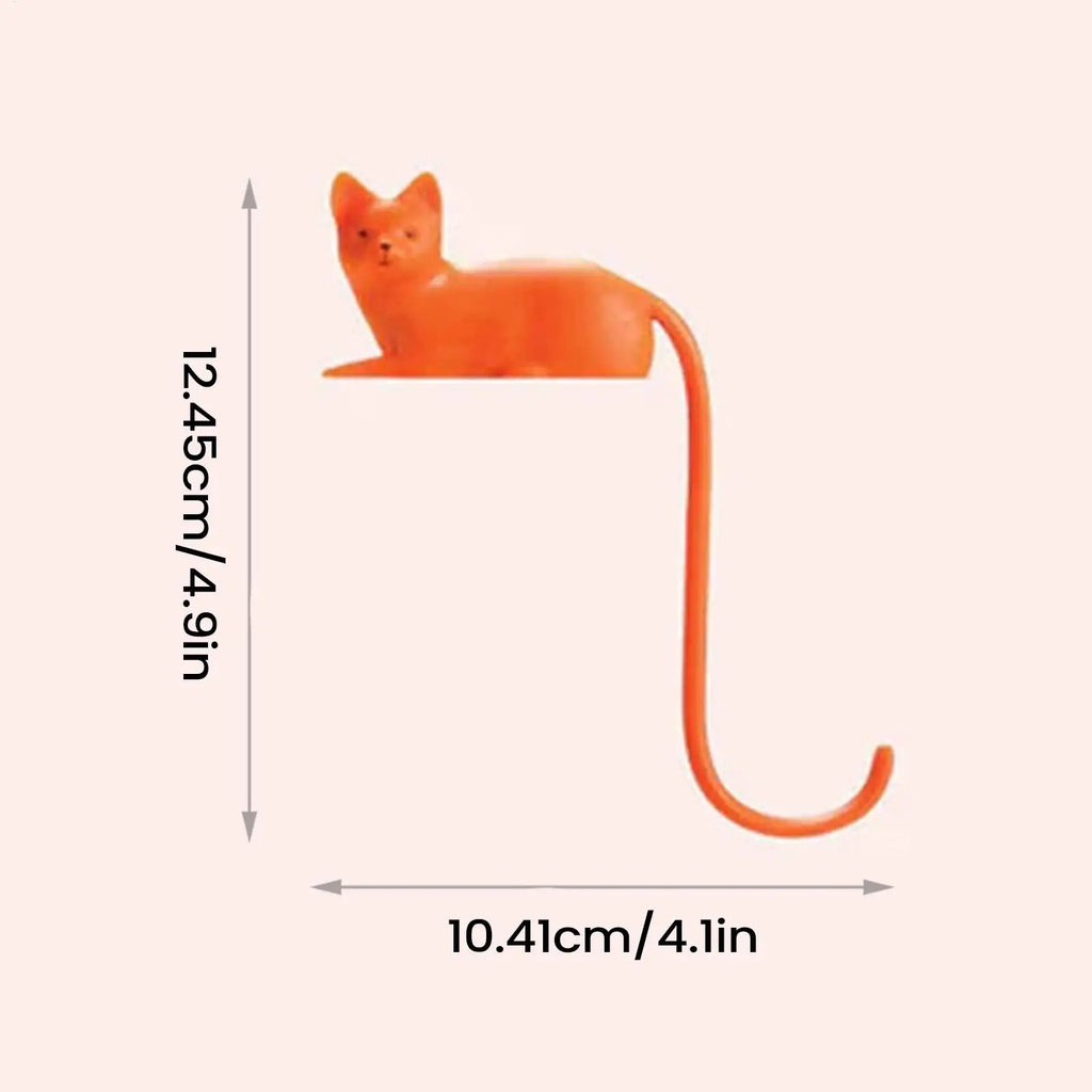 Orange Cat Tail-shaped Adhesive Hook Multi-functional Monitor Desktop Qme