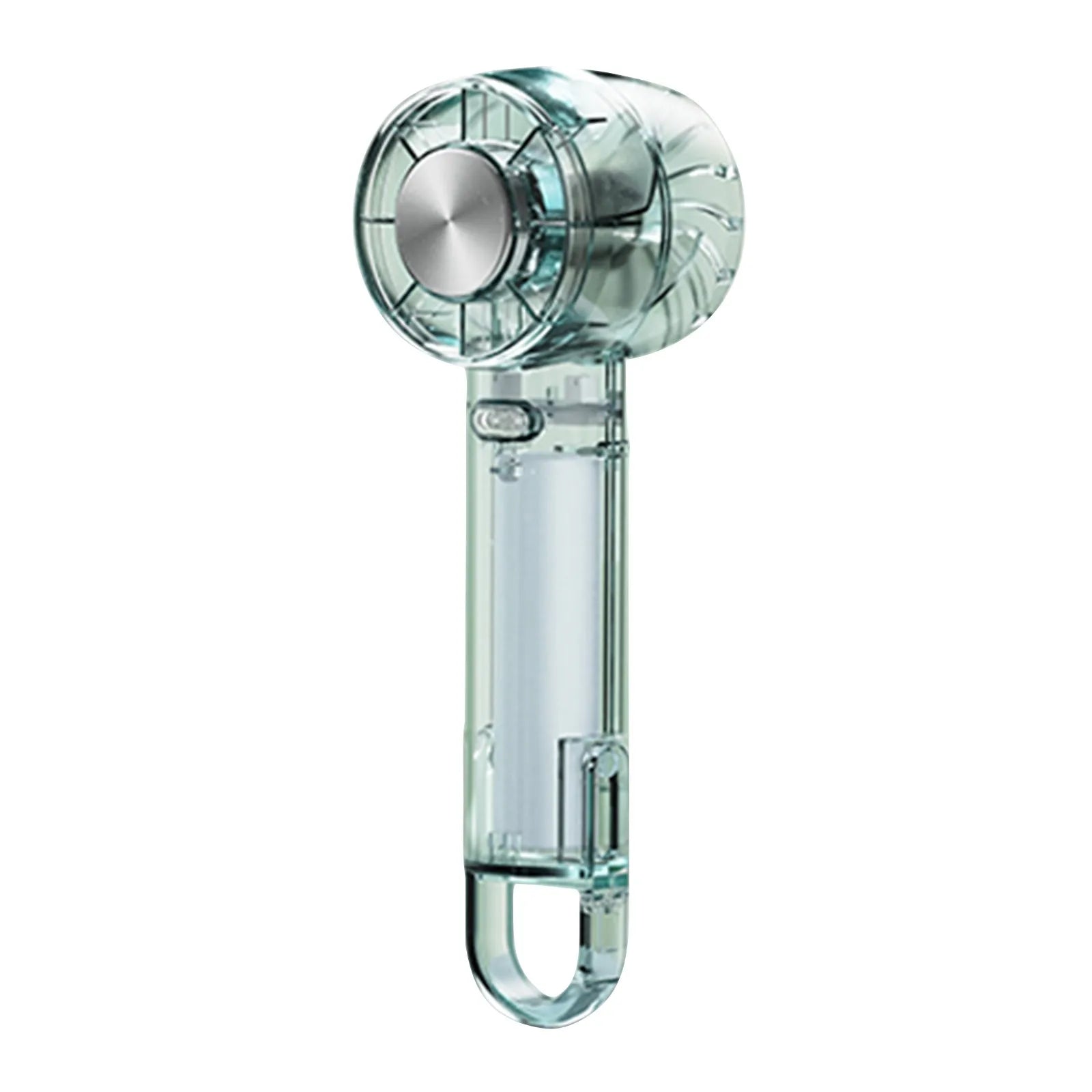 Transparent High-speed cooling fan handheld fans with Hook USB Rechargeable Portable Mini Fan for Outdoor Sports Travel Camping Qme Green One Size