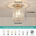 Nordic modern luxury crystal E27 ceiling light for bedrooms, corridors, restaurants, stairs, bathrooms, lighting fixtures Qme Golden circle