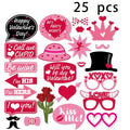 Valentine's Day Photo Props Paper Decorations 25-Piece Set Bachelor Party Theme Valentine's Celebration Supplies Qme 25 Pieces