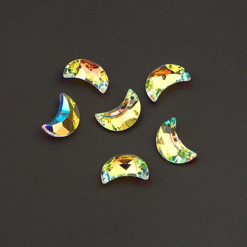 20mm 8pcs/pack Austria Moon 6722 Pendant Charms Crystal Glass Beads Rhinestone Gems for Earring Making DIY Jewelry Accessories Qme