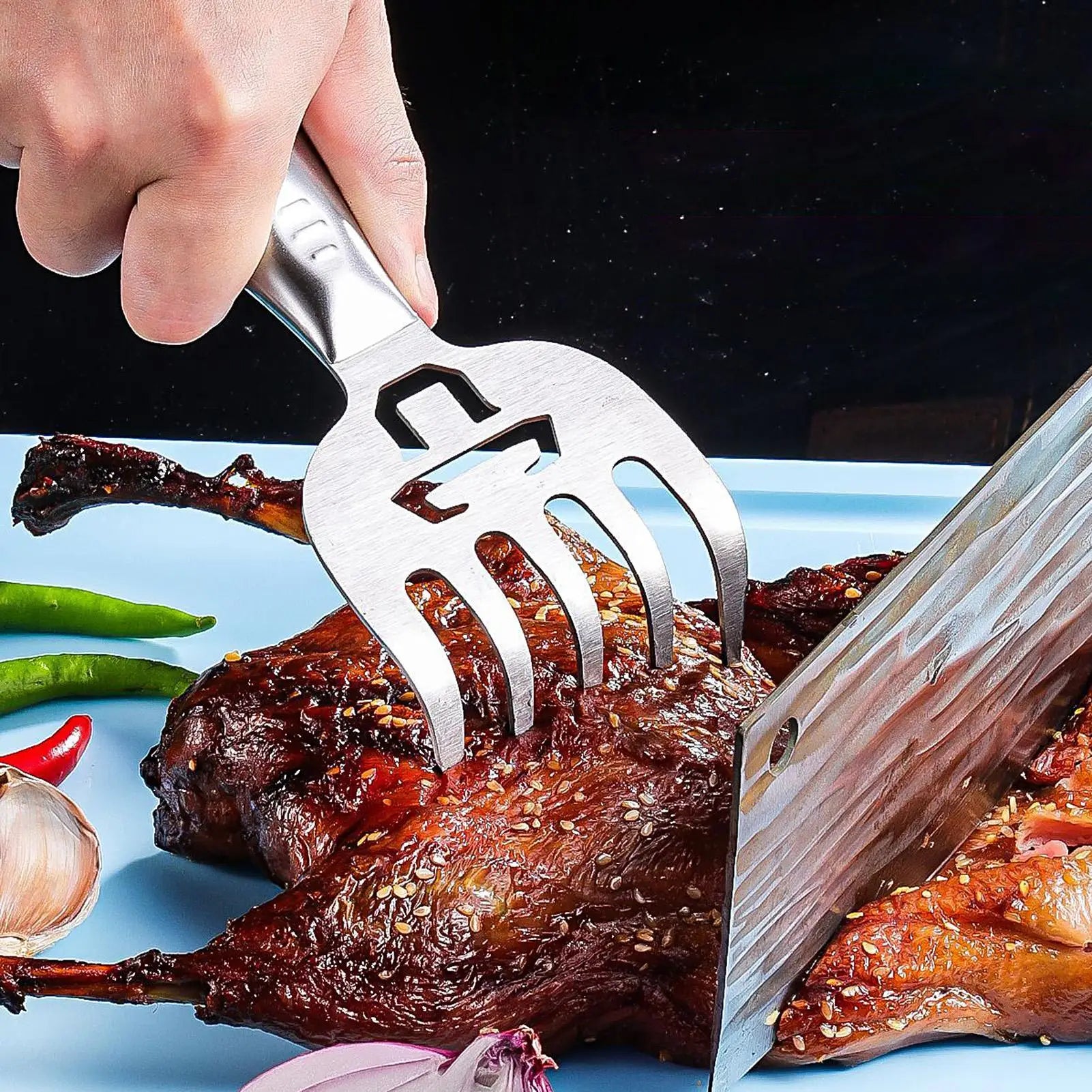 Bear Claws Meat Shredder Stainless Steel Barbecue Kitchen Cooking Qme