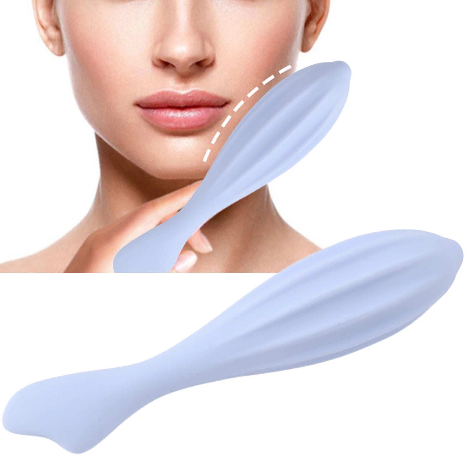 Face Massage Face Roller Promote Circulation Silicone Handheld Facial Massager for Face Eyes Blue Silicone Facial Massage Roller Qme