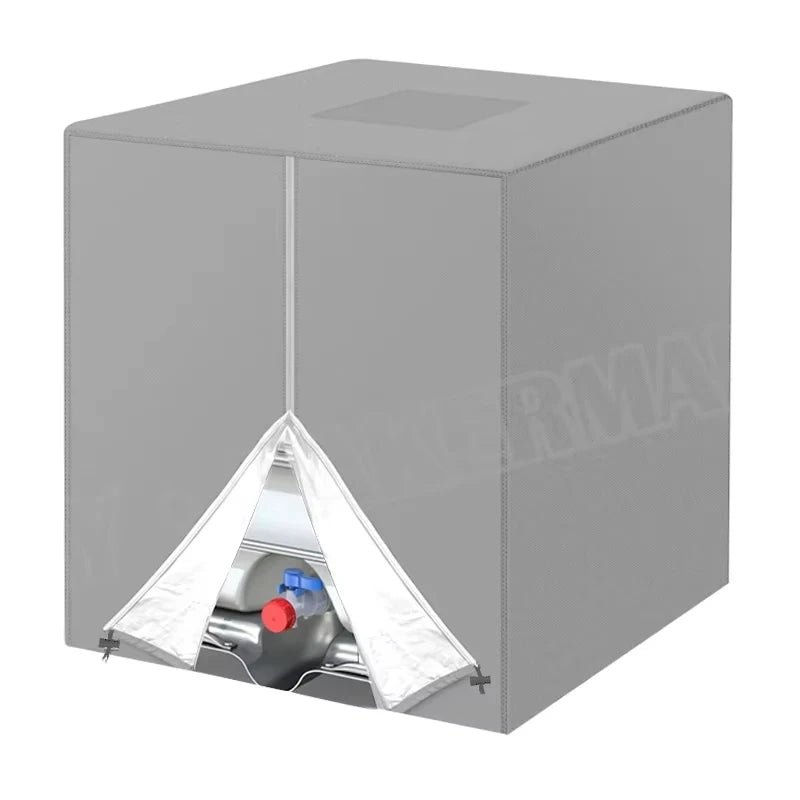 1000L bucket cover dust cover IBC water tank ton bucket cover protective cover water tank cover 210D Oxford cloth sun protection Qme silver zipper 210