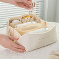 Makeup Organizer Female Toiletry Bag Make Up Case Storage Pouch Qme white
