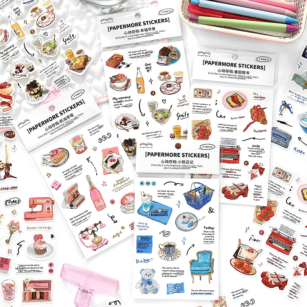 TIANZI Cute Japanese Life Items Stickers Travel Diary DIY Scrapbook Diary Album Magazine Material Stickers Korean Stationery Qme E