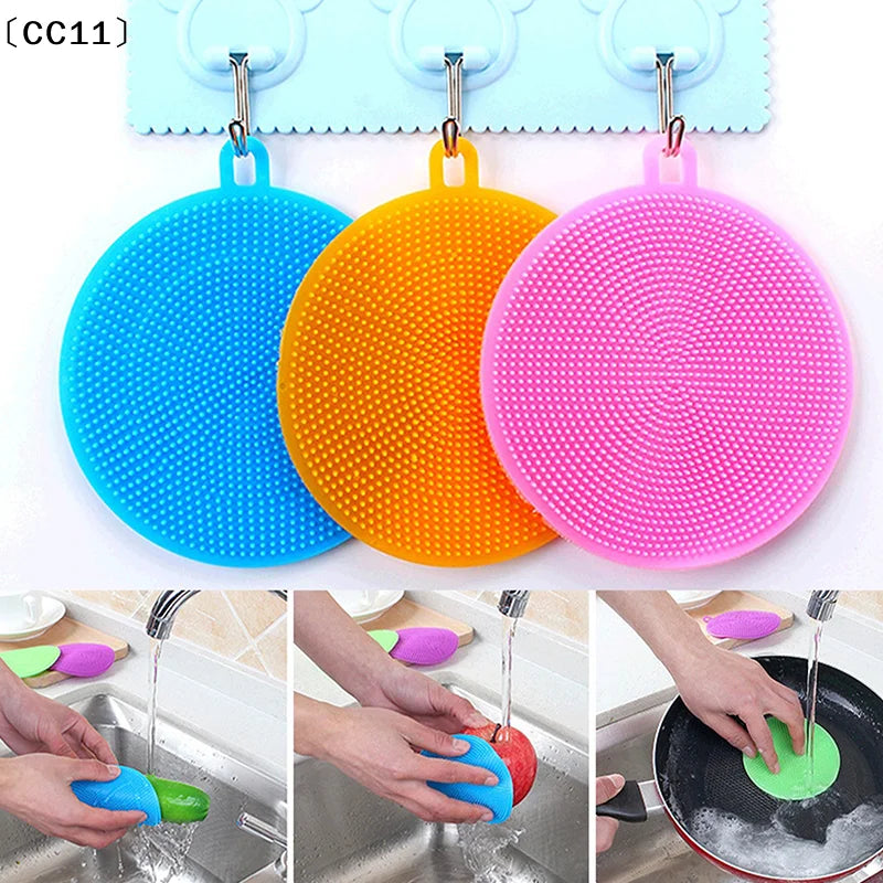 Silicone Cleaning Brushes Soft Scouring Pad Washing Sponge Dish Bowl Qme Default Title