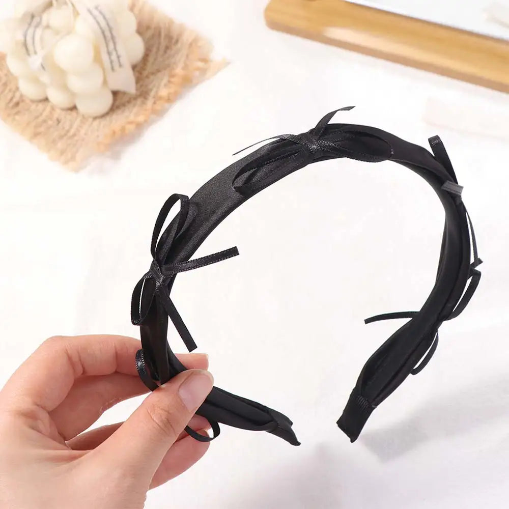 Fashion Elegant Satin Bow Headband Sweet Temperament French Hairband Qme