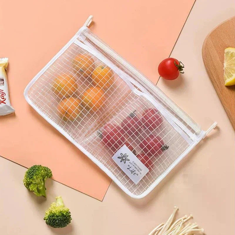Convenient Hanging Compartment Classification Freezer Household Refrigerator Storage Bag Mesh Bag Fridge Organizer Qme
