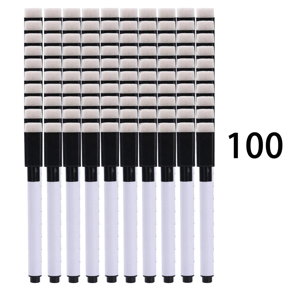 Magnetic Whiteboard Markers 20/100 Pack - Fine Tip Dry Erase Markers With Eraser Cap, Low-Odor Black Markers for Office/Home Qme 100 Pcs black