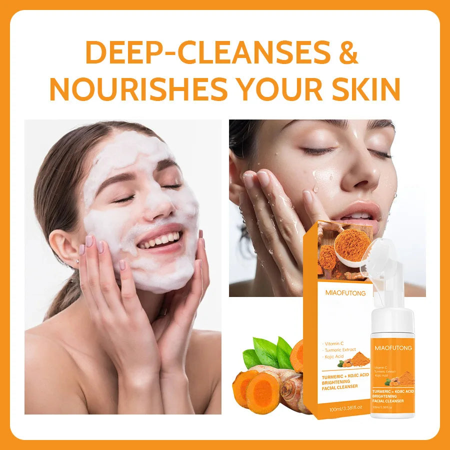 Turmeric Facial Cleanser Oil Control Cleansing Lotion Moisturizing Qme
