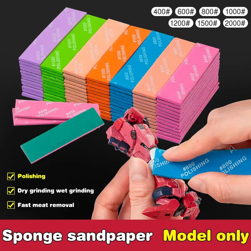 9Pcs For Assembling Model Build Tools Hobby DIY MS-E400~1200 Semi-rigid Sanding Sticks Plastic Model Polishing Rod Qme