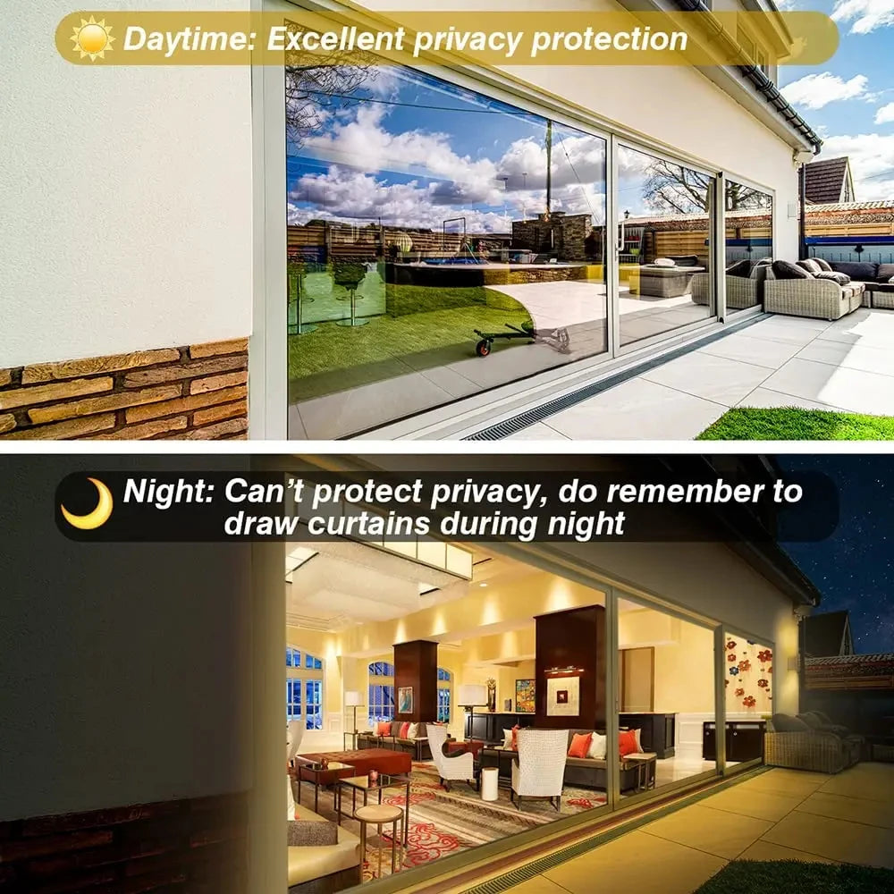 House Window Tint Privacy Film Anti Look Vinyl Mirror Foil Non Adhesive Car Glass Screen Stickers Rolls Heat UV Protection Tools Qme