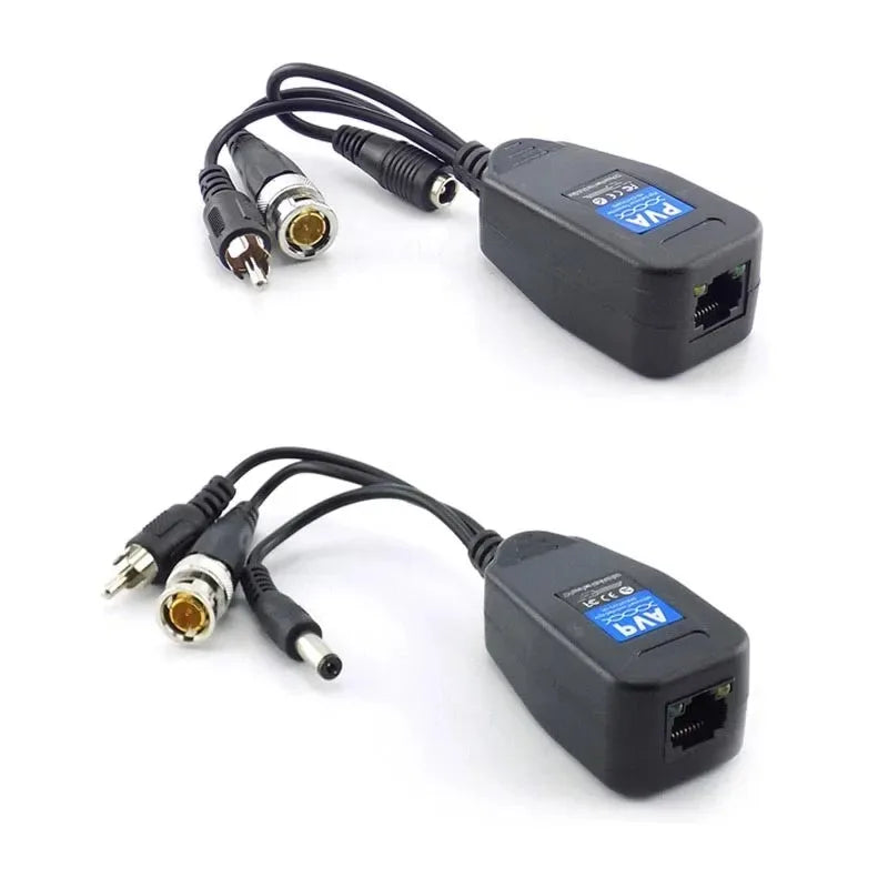 2PCS Coaxial HD Twisted Pair Transceiver 300M 1080P Video Power 3-in-1 for Security Camera CCTV System Qme
