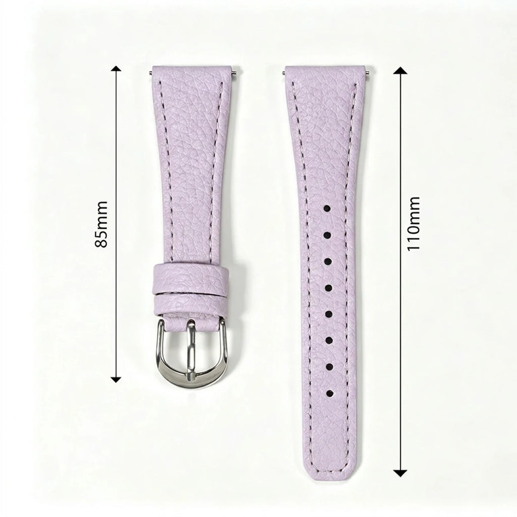 20mm Leather Band for Samsung Galaxy Watch 8 40mm Lychee Pattern Correa for Galaxy Watch 7 6 5 4 40mm 44mm Strap Qme
