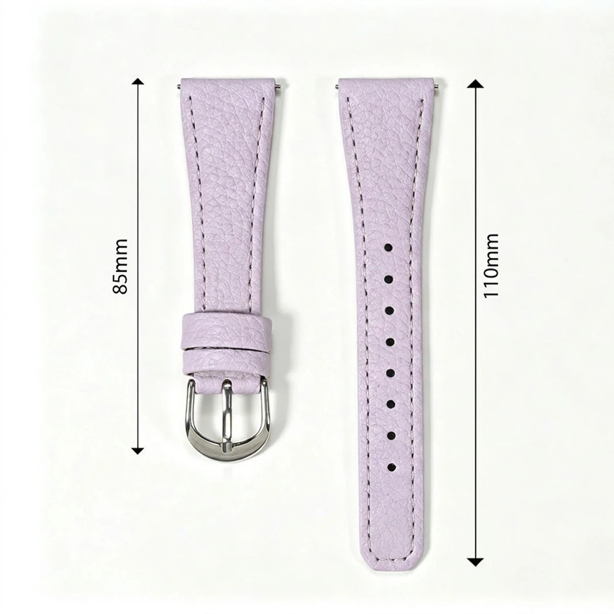 20mm Leather Band for Samsung Galaxy Watch 8 40mm Lychee Pattern Correa for Galaxy Watch 7 6 5 4 40mm 44mm Strap Qme