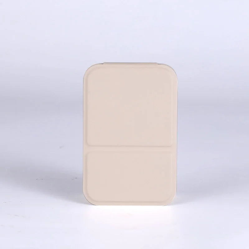 Desktop Makeup Mirror Solid PU Leather Simple Portable Handheld Qme White China Mainland
