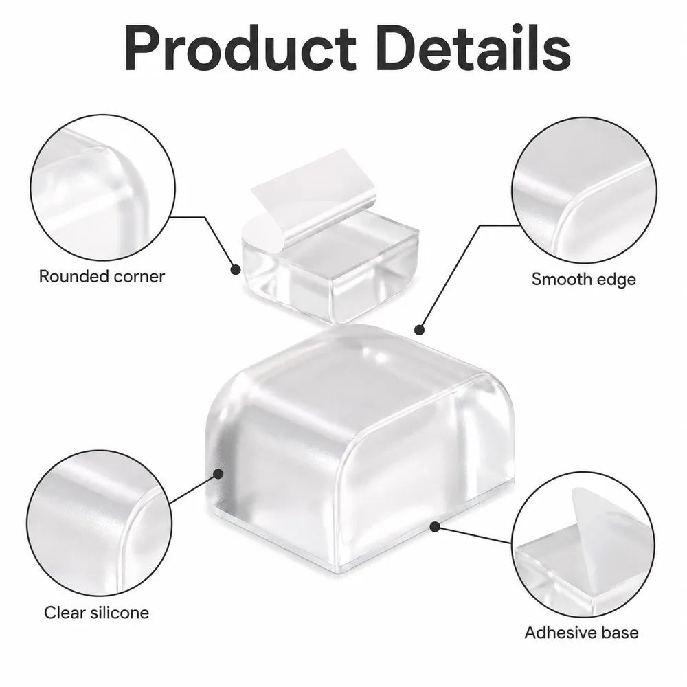 1-8pcs Thickened Silicone Door Stopper Clear Wall Guard Self Adhesive Rubber Bumper Pad For Door Knob Cabinet Furniture Corner Qme