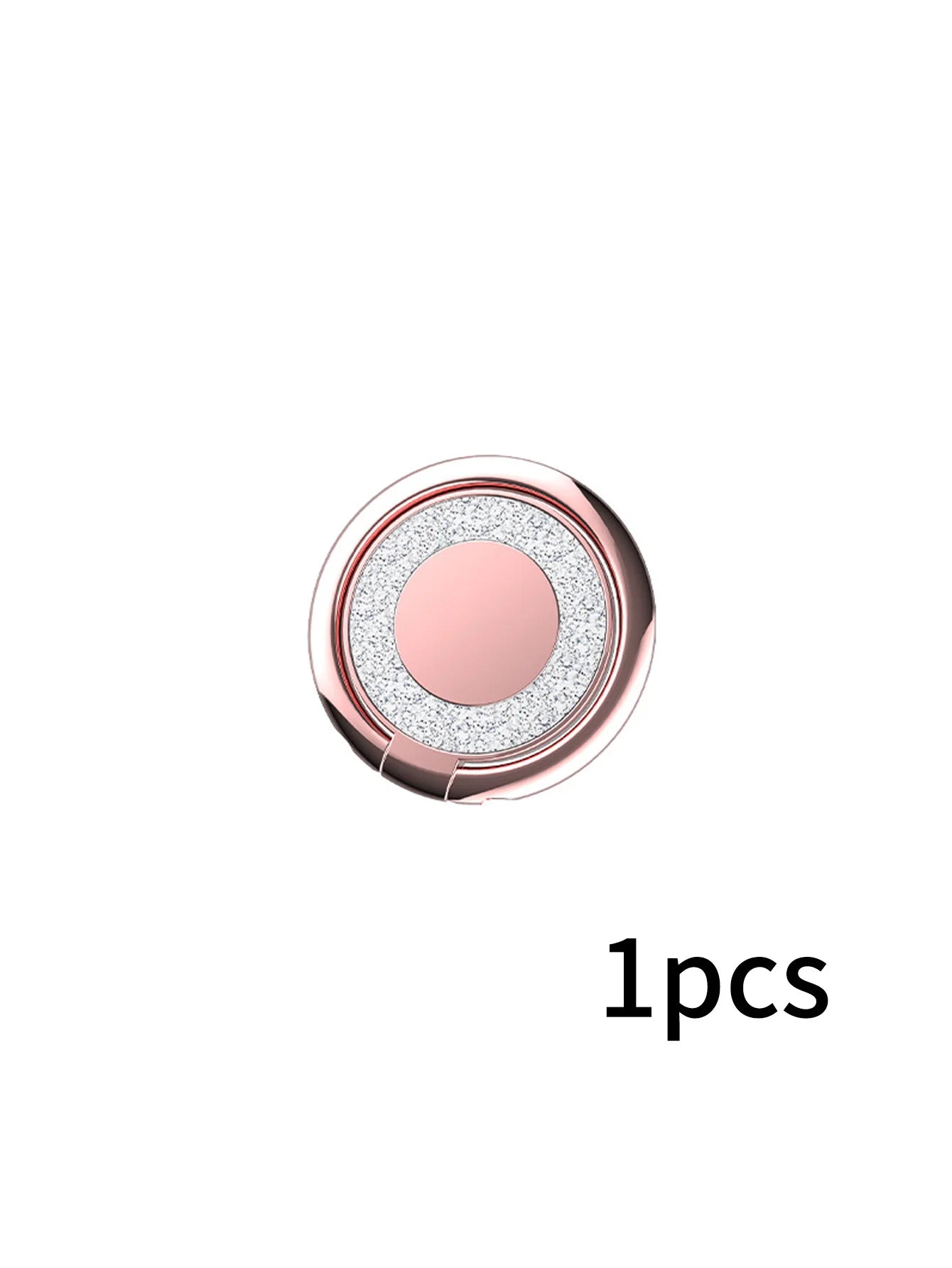 Round Foldable Zinc Alloy Phone Ring Holder 360 1 Rotating Magnetic Qme Pink