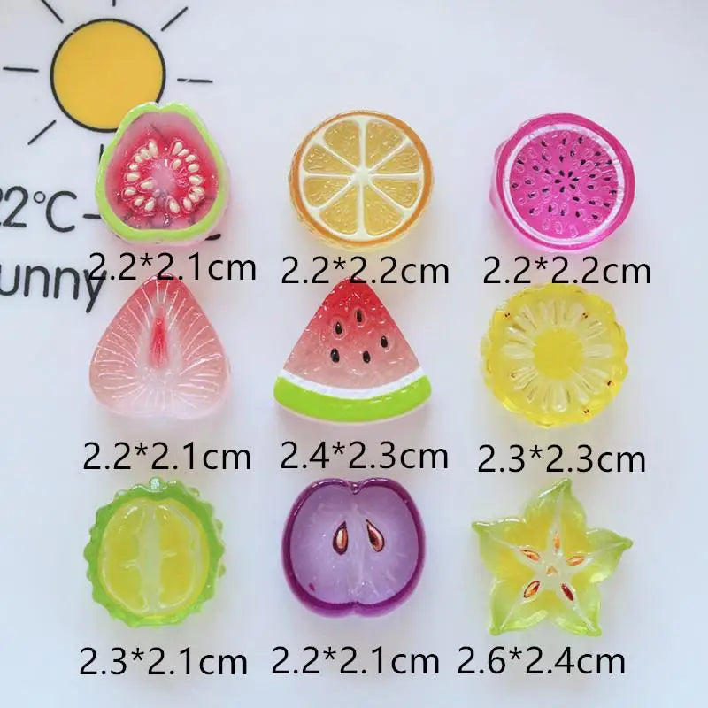 10PCS Mini Adorable Watermelon Flat Back Cabochons Kawaii Fruit Pieces for DIY Scrapbook Gift Wrapping Decor Qme