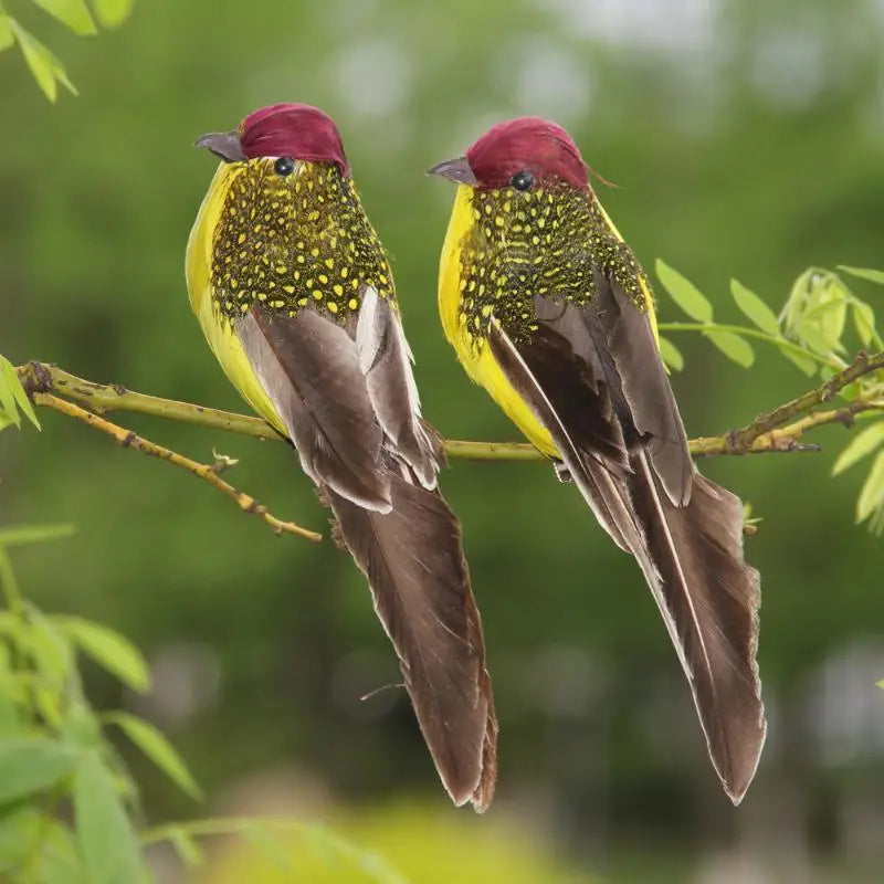 Outdoor Decor Simulation Feather Bird Garden Forest Flower Decoration Bird Foam Feather Products Fake Bird Garden Decoration Qme