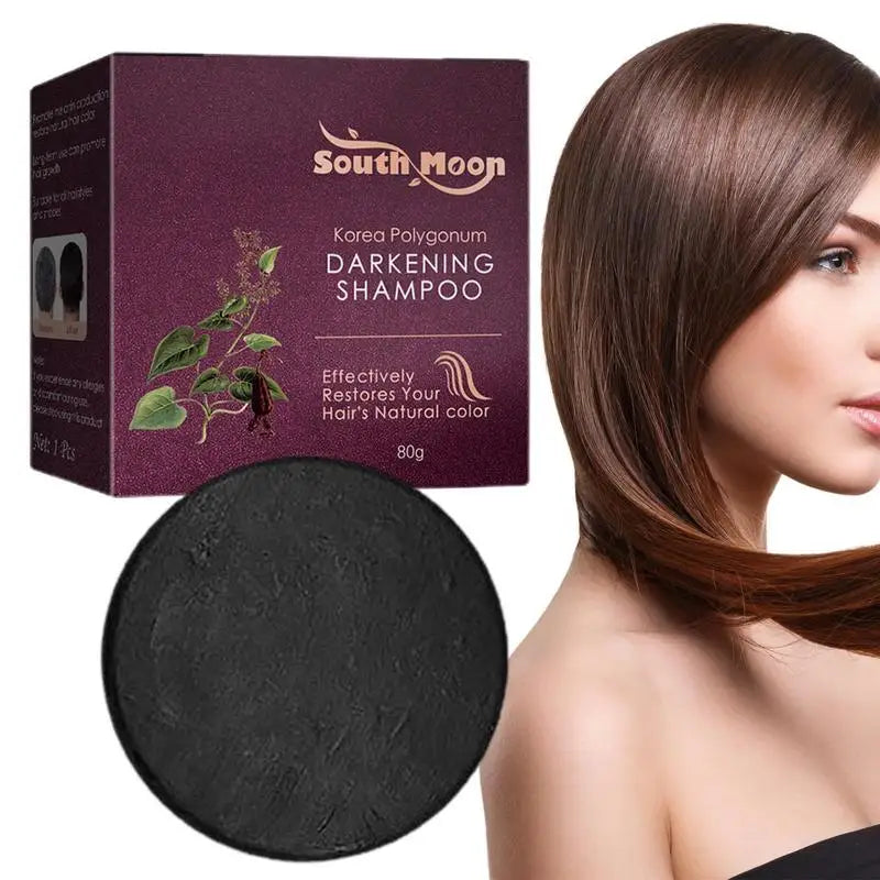 Polygonumm Multiflorum Black Hair Shampoo Soap Darkening Bar Cover Qme
