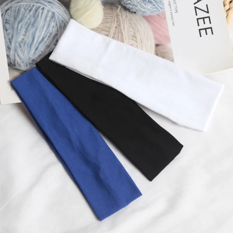 3PCS Elastic Hair Sweatband for Men Women Sport Hairbands Head Band Yoga Headbands Headwear Headwrap Workout Hair Accessories Qme A5