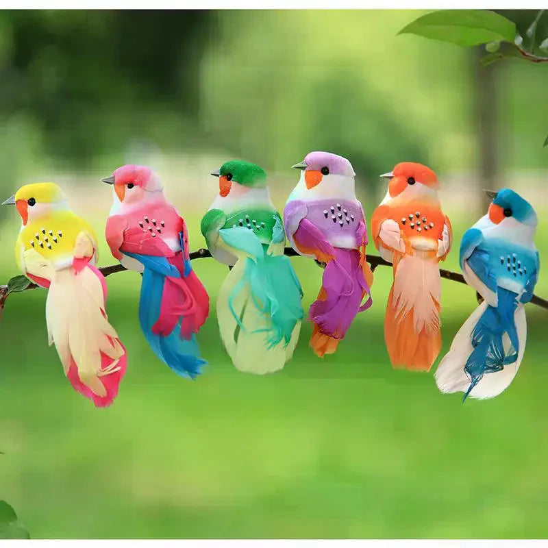 3D Fake Craft Birds Artificial Foam Feathers Birds Birthday Party Decorations Home Garden Wedding Decoration Qme