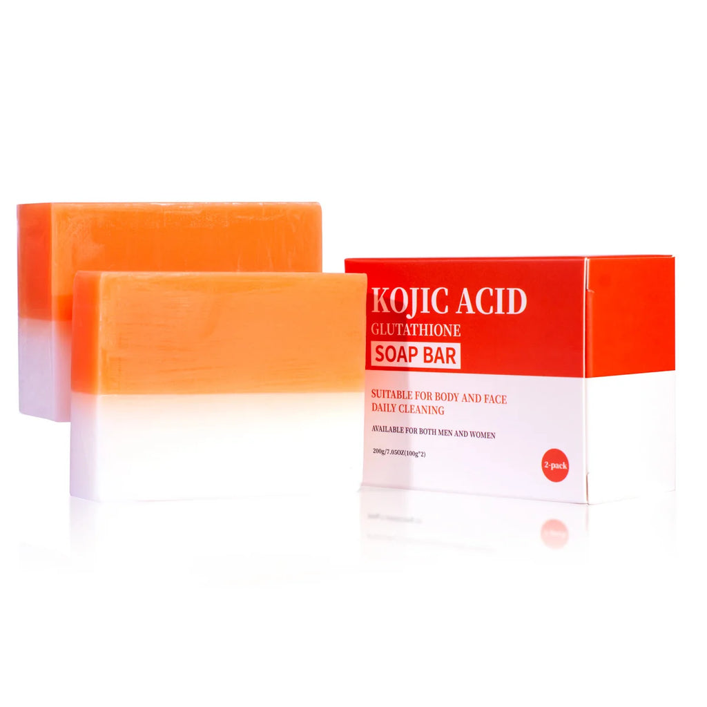 2 Packs Kojic Acid+glutathione Whitening Cleansing Soap Deep Qme