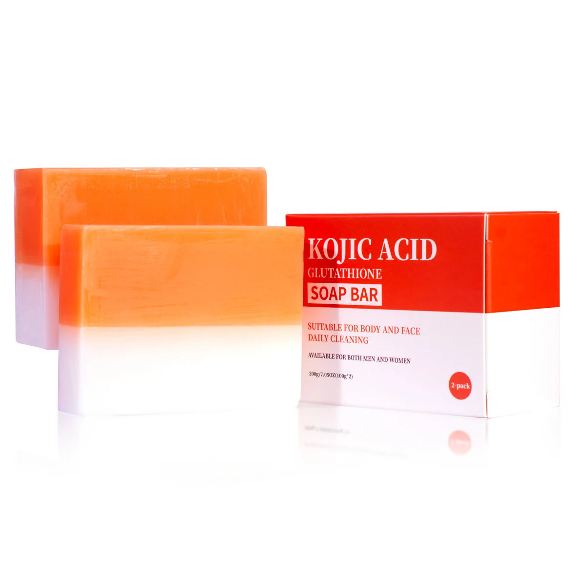 2 Packs Kojic Acid+glutathione Whitening Cleansing Soap Deep Qme